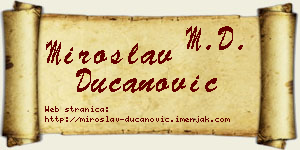 Miroslav Ducanović vizit kartica